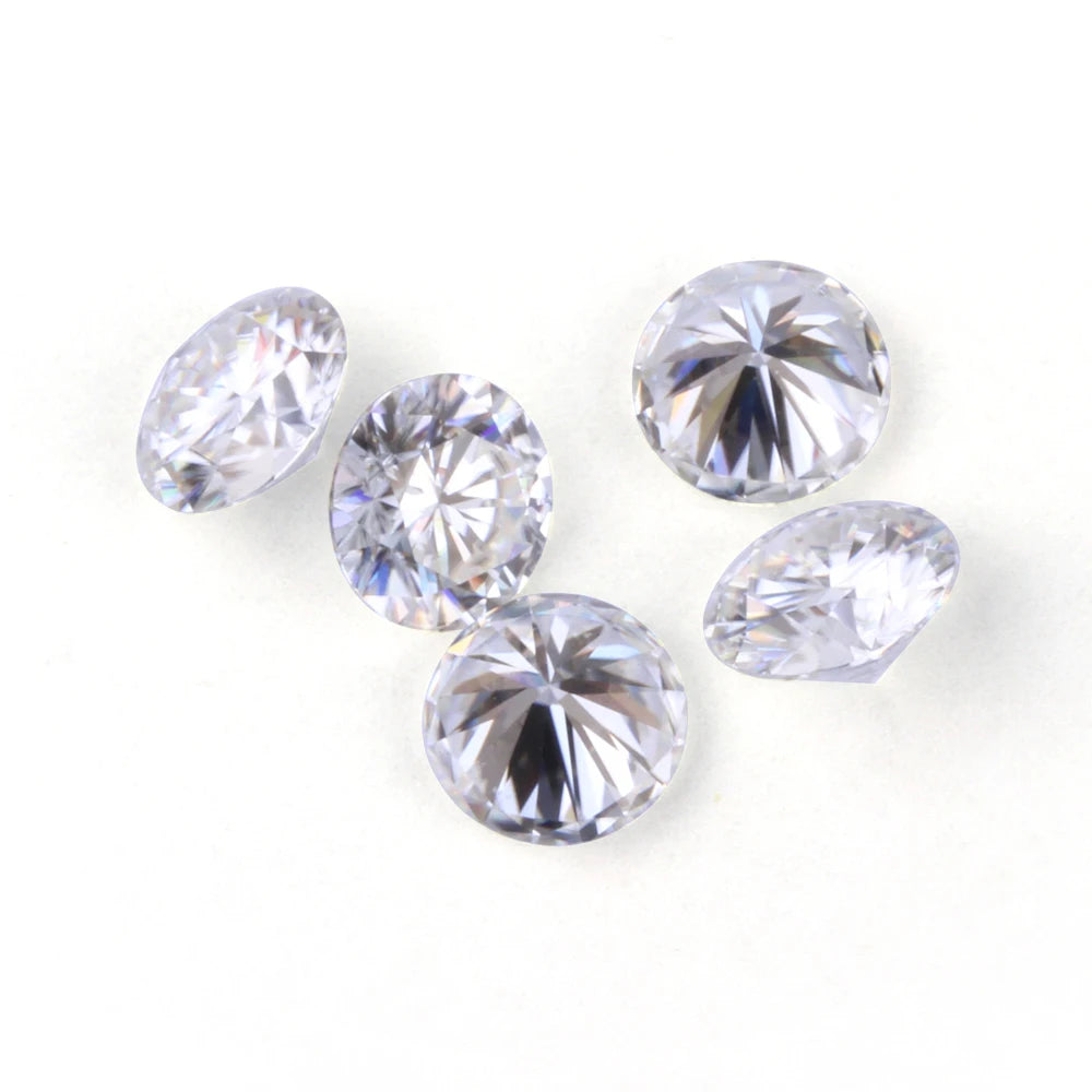 Wholesale 1CT Genuine Moissanite VVS1 Color Super White D Gemstones Round 3mm-8mm Loose D EF Moissanite Diamond
