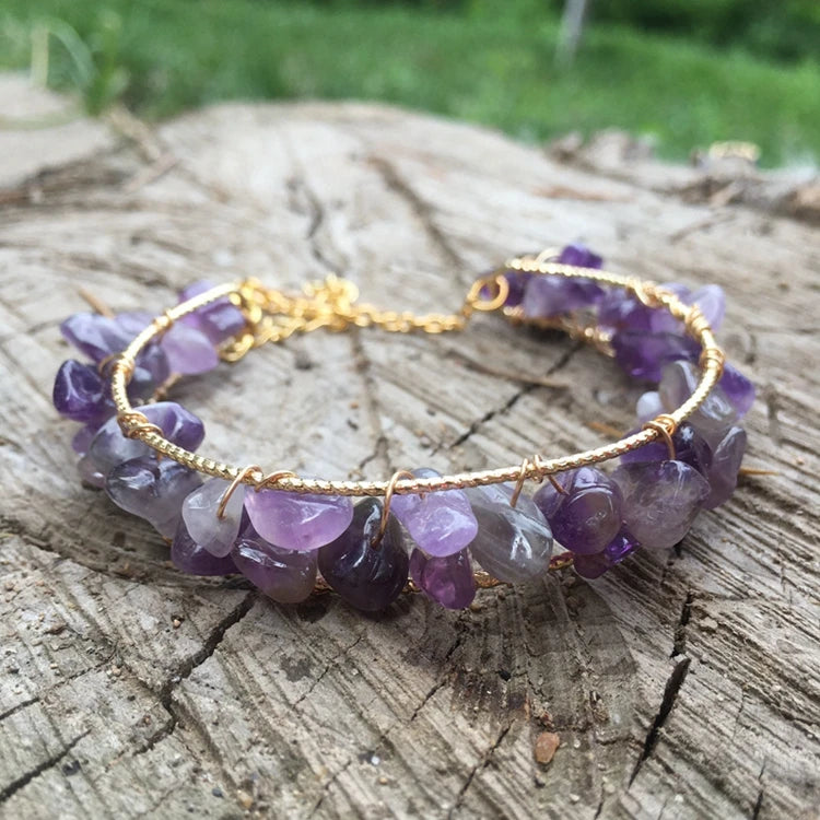 Hot Selling Natural Healing Stone Bead Bracelets Ladies Jewlery Gem Stone Bracelet for Women Girl