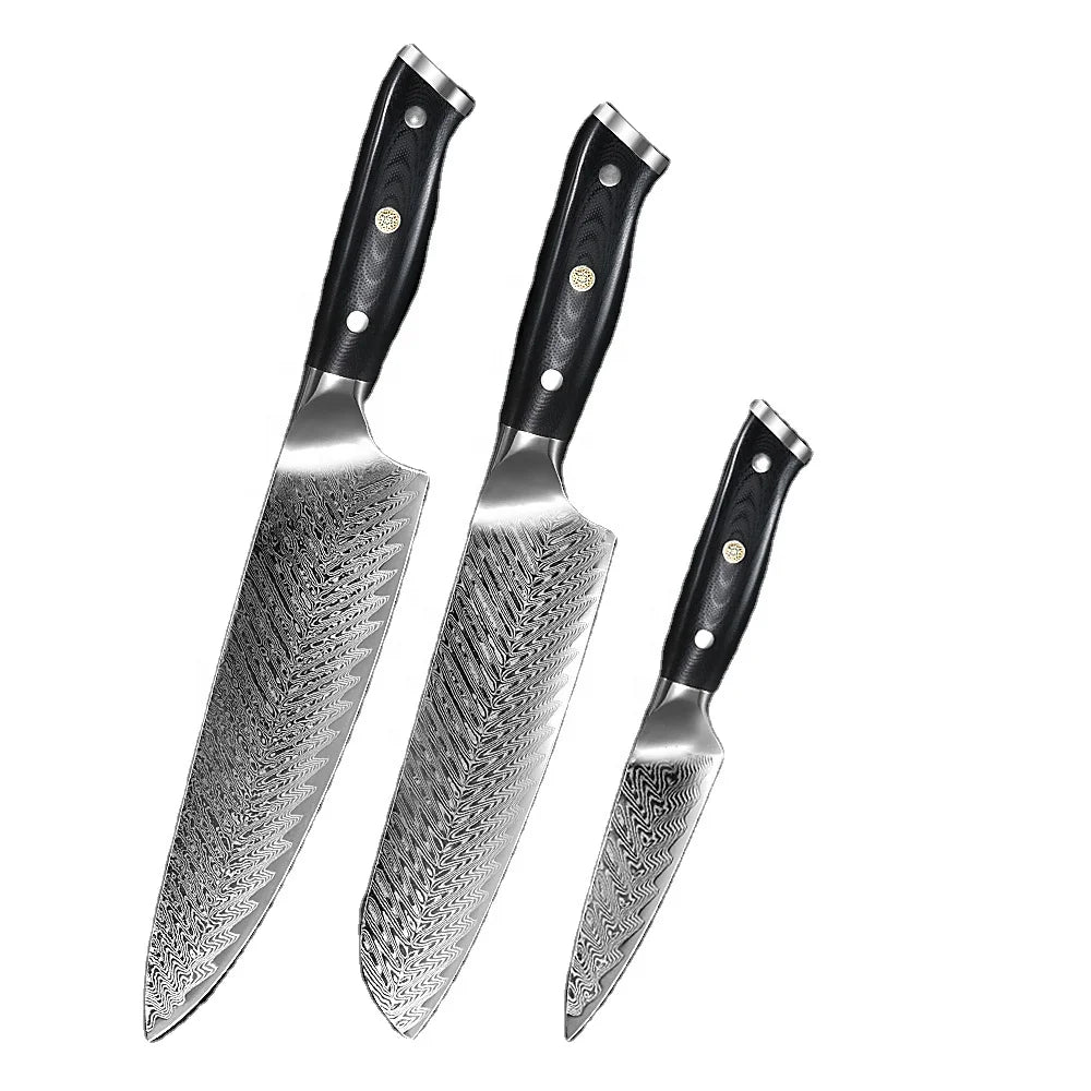 Chef Knife Sharp Damascus Steel Kitchen Knife Japanese VG10 High Carbon Stainless Steel Ergonomic G10 Handle