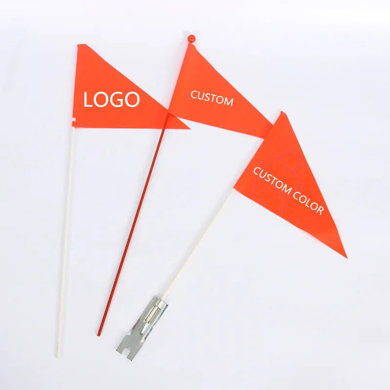Factory Customizable Bicycle Flag Mesh Folder Pvc Team Flag Bike Safety Flag Glass Fiber Flagpole