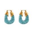 Chunky Acrylic Earrings 18K Gold Plated Stainless Steel Jewelry Colorful Hoop Earrings Boucles D'oreilles