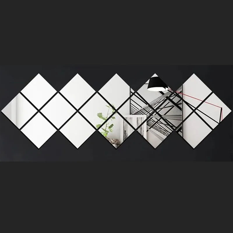 Hot Selling 15x15cm Acrylic Square Mirror Wall Sticker Home Wall Decoration for Interior Design