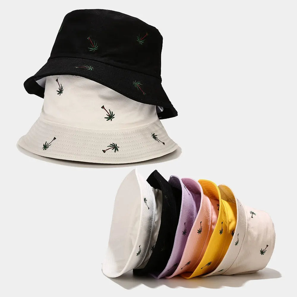 Personalized Polyester Fishing Bucket Hats with Full Embroidery Unisex Casual Style Four Seasons Use Sun Protection