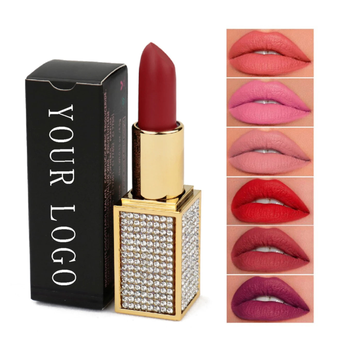 Wholesale Custom logo Cheapest Lipstick Matte Diamond Lipstick Tube Quality Lipstick