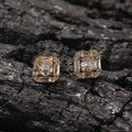 New T square Shaped Earrings Gold and Silver Trend Ladies Men Stud Earrings Fashion Geometric Cubic Zirconia Ear Accessories