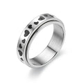 Rotatable Stainless Steel Ring Star Moon Heart Stress Relieving Rings Anxiety Fidget Spinner Ring for Women Men Jewelry