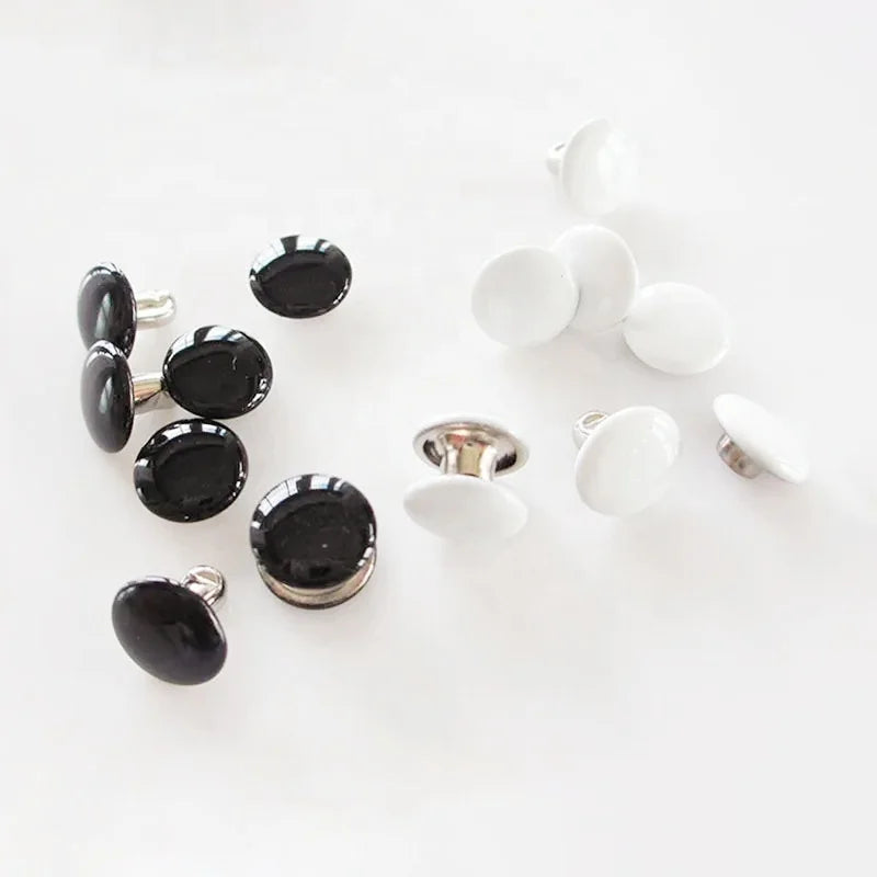 Deepeel CN209 8*8mm Black Zinc Alloy Riveted Button Sets DIY Handmade Luggage Hardware Accessories Clothing Bag Part Accessories