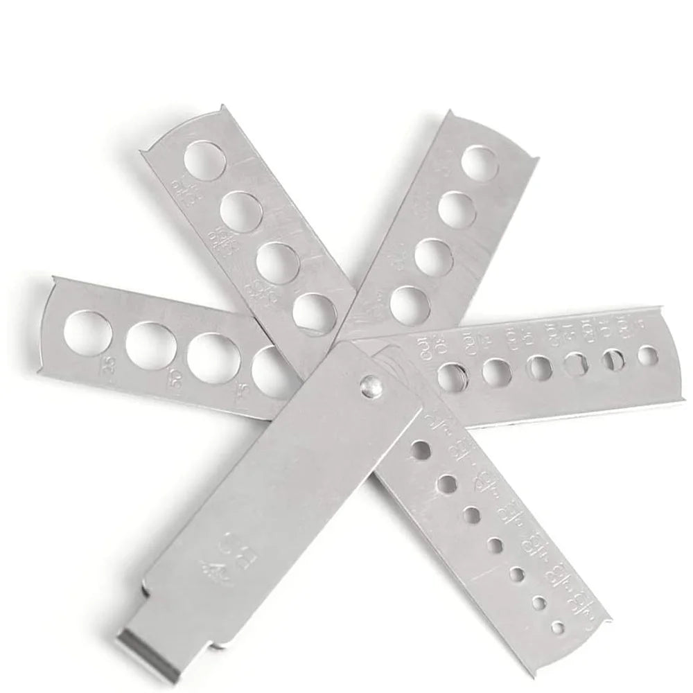 Rust Resistant Durable Jewelry Accessories 6-Piece Stainless Steel Gemstone Measuring Card Gems Diamond Gauge Measuring Tool