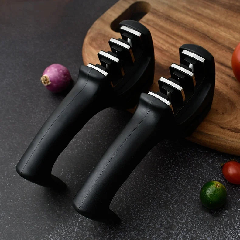 Best Upgraded 3-Stage Blade Sharpener Stone Ceramic Coarse Fine Manual Sharpening Kitchen Knife Sharpener