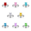 Custom Rings Fine Jewelry Women Colorful Jewelry Ice Flower Cut Zircon 925 Sterling Silver Rings for Women