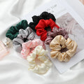 Hot Sweet Girl Tie Silk Satin Scrunchy Band Hair Accessories Elastic Scrunchies 17 Colors