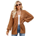 Knitted Lady Cardigan Long Sleeve Sweater Women Casual Hollow Knitted Sweater Coat