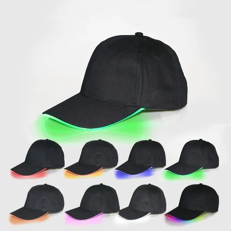 WoZhen Outdoor Hiking Baseball Cap Custom Color LED Casual Cotton Vented Performance with Sun Shade Sunscreen Street Style Image