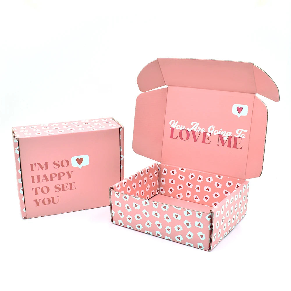 Premium Personalized Pink Cardboard Mailer Boxes Custom Printed for Subscription Services Luxury Gift Shipping Packaging