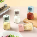 6 OZ 180 ml Kitchen Press Type Quantitative Conical Glass Seasoning Bottle Jar With Shaker Lids for Salt Cumin Sugar Pepper
