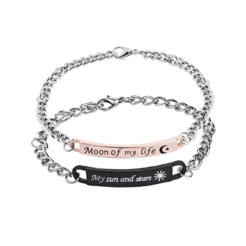 Couple Bracelet "Moon of My Life My Sun and Stars" Sun and Moon Couple Bracelets Fashion Bracelet & Bangle for Lovers