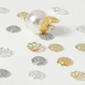 Hollow Flower Beadcaps Brass 18K Plating Gold Nepal Style Leaf Shape Jewelry Making Findings Separate BeadCaps