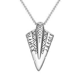 Viking Arrow Rune Necklace Odin's Spear Head Gungnir Viking Arrowhead Necklace for Man