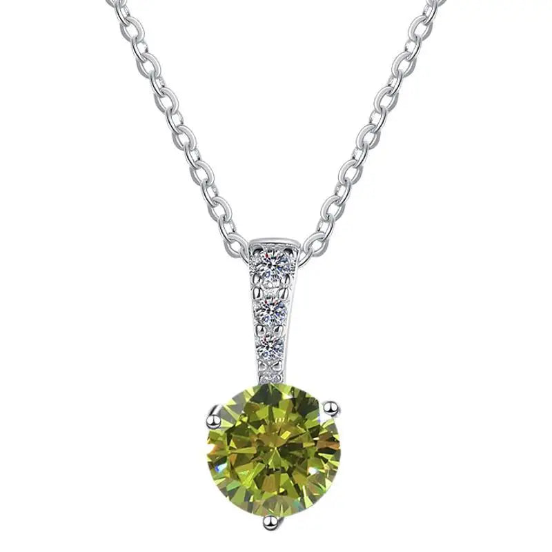 S925 Sterling Silver High Grade Moissanite Necklace Silver Plated 925 Sterling Silver for Weddings Parties and Engagements