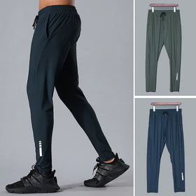 Summer Thin Ice Silk Sports Fashion Brand Men's Jogger Pants Quick-Drying Outdoor Fashion Stretch Trousers Casual Men's Trousers