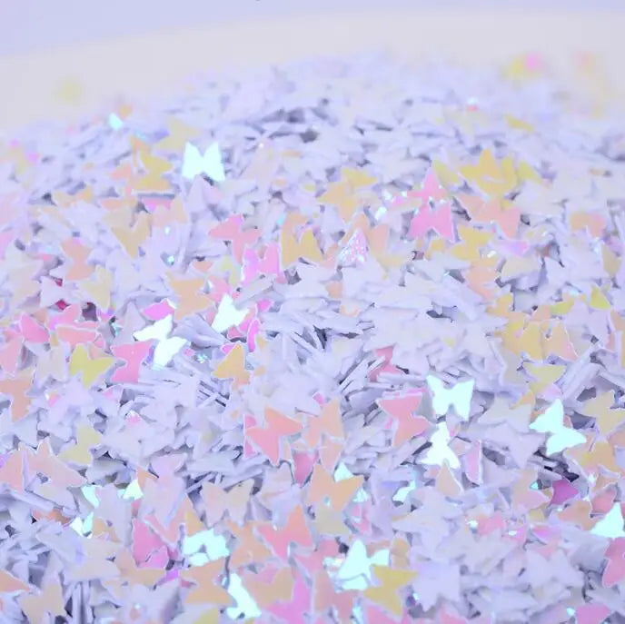PVC Butterfly Sequins 3 mm Size Pastel Colors for Slime Crafts Arts Decorations