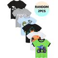 Summer Kids Short Sleeve T-Shirt 100%Cotton Boys T-Shirts Surfing on Vacation Cartoon Children T Shirt