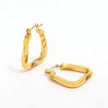 Fenny 18K Gold Plated Small Simple Big Irregular Hoop Earring for Women Wholesale Stainless Steel Ladies Jewelry