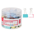 Deli E8555A 40pcs/barrel 19mm Macaroon Color Binder Clips Metal Learning Office Folder 96barrel*40pcs=3840pcs Per Carton Set