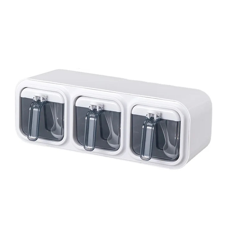Kitchen Cruet Spice Containers Wall-mounted Plastic Spice Jar Set