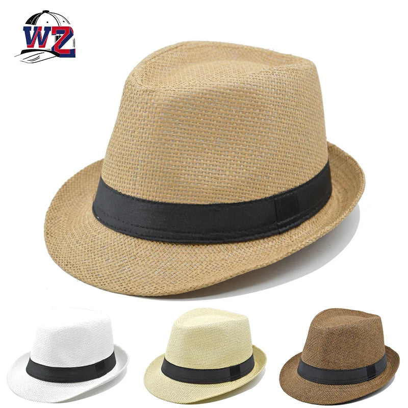 WoZhen Paper Woven Luffy Straw Hat Parent Child Sunscreen Performance Cap
