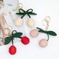 Creative Handmade Large Cherry Leather Keychain Cute Bag Pendant Mini Vintage Handbag Accessory Keychain Cherry Charm Pendant