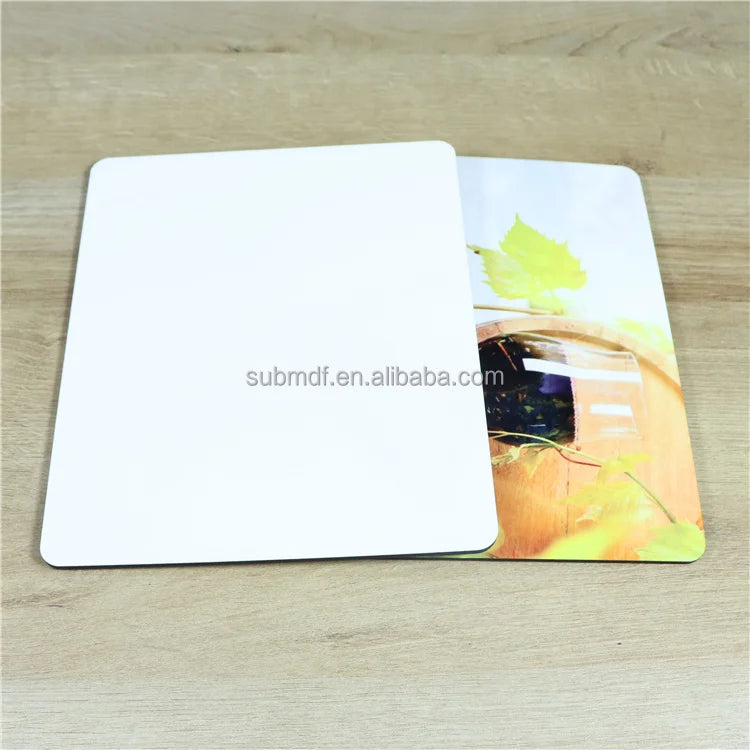 MDFSUB Wholesale Rectangle 20x28cm Wooden Printable Table Mat Sublimation MDF Cork Base Blanks Placemats
