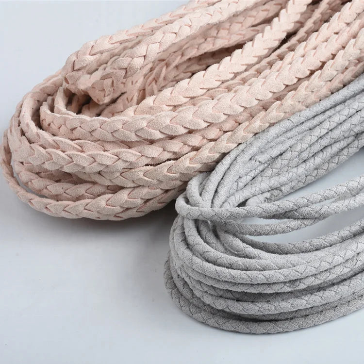 Flat Faux Korean Velvet Leather Cord DIY Lace Rope Thread for Jewelry Decorative Stretchable PU for Outdoor Home Textile