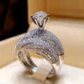 Wish New Hot Cheap Top Silver Wedding Couple Girls Women Zircone Diamond Engagement Ring