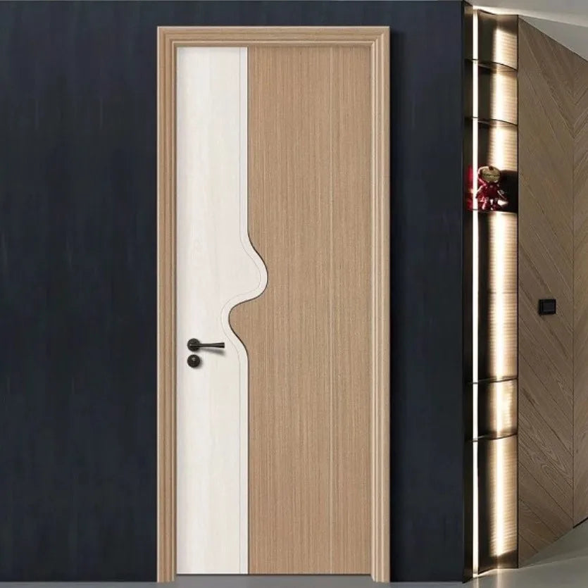 Interior Security Waterproof WPC Slab Doors Apartment Prehung Composite MDF Doors for Houses