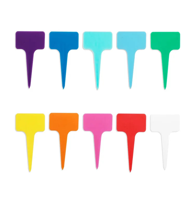Reusable Thick Plastic T-Type Plant Tag Herb Sign Plant Label for Vegetables Fruits