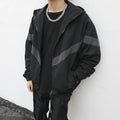 OEM Private Label Men Custom Stock Drop Shipping Reflected Nylon Track Jacket With Hood