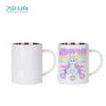 PYD Life Wholesale RTS 15 OZ 450 ML Silver White Sublimation Blanks Travel Camping Outdoor Stainless Steel Mugs