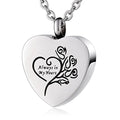 Rose Flower Children's Stainless Steel Silver Plated Heart Memento Funeral BIGGER Ash Chamber Pendant Necklace Keepsake Jewel