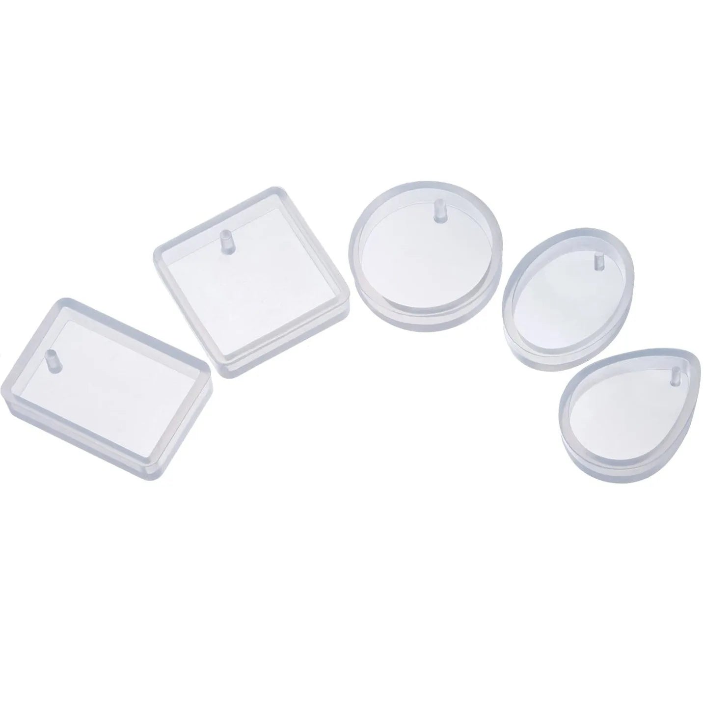 Water Drop Square Round Crystal Epoxy Resin Mold Keychain Pendant Casting Silicone Mould Kit Diy Silicone Mold