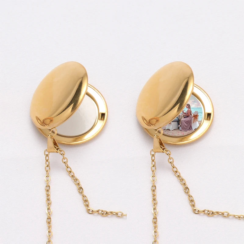 Metal Crafts Vintage Round Locket Custom Stainless Steel Pendant Necklace Sublimation Locket Necklace