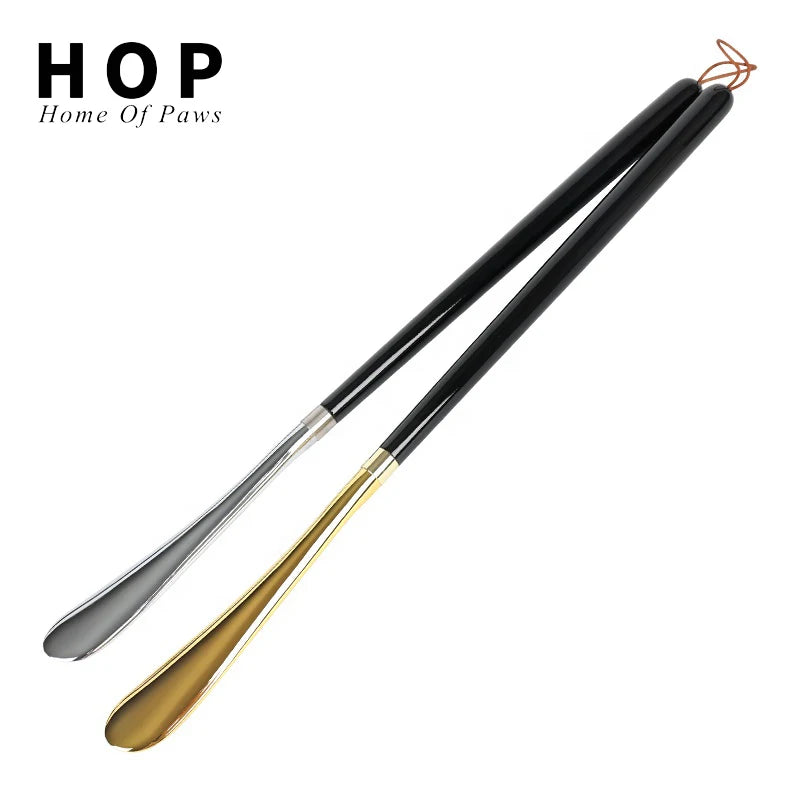 Factory Wholesale Custom LOGO Lazy Shoe Helper Long Luxury Handle Metal Shoe Horn