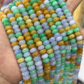 Dyed Color Mix Burma Jade Rondelle Beads 5x8/10x6mm Beautiful Multicolor Jadeite Jade Beads Supply 15" Strand DIY Accessories