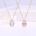 Wholesale Cute Heart Fashion S925 Silver Plated Pendant Necklaces Rhinestone Link Chain Anniversary