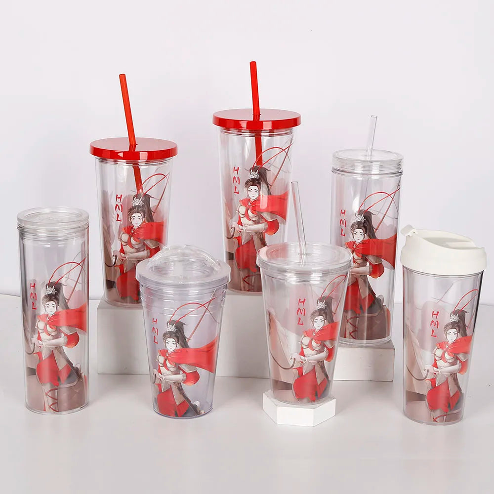 Custom 16oz/20oz/24oz Double Wall Tumbler Reusable Travel Ice Coffee Mugs Cartoon Animation Characters Printed Wholesale Product