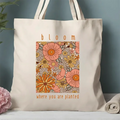 Vintage Floral Print Canvas Cosmetic Fashion Eco-Friendly Reusable Multi-Color Casual Daily Shopping Shoulder Bags