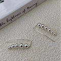 Geometric 925 Sterling Silver Curved Ball Stud Earrings for Women 2024 New Jewelry Gifts