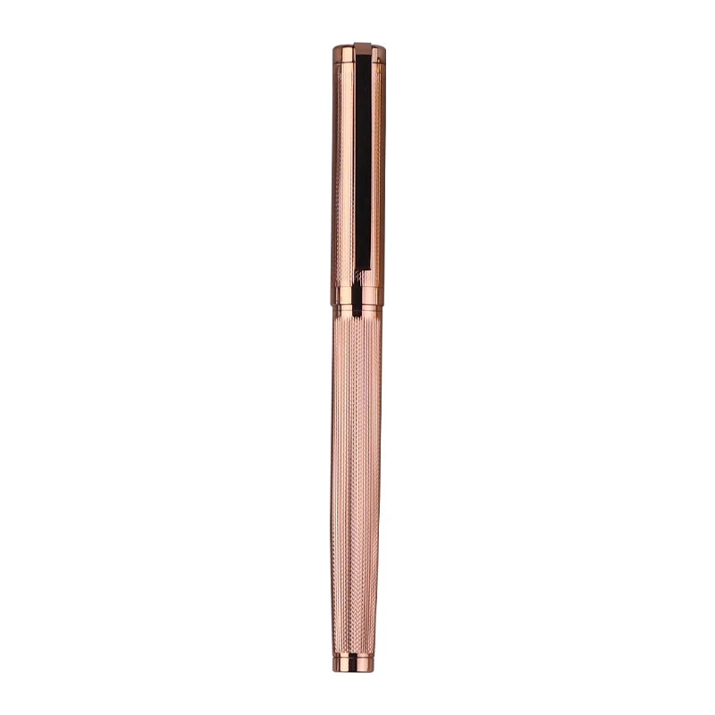 Chinese High-grade Metal Fountain Pen Heavy Luxury Woman Rose Gold Pens with Laser Engraving Logo 4 Color Pen