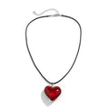 Wholesale Versatile Colorful Textured Necklaces Creative Beads Chain Necklace Multi-color Heart Pendant Necklace Gifts for Women