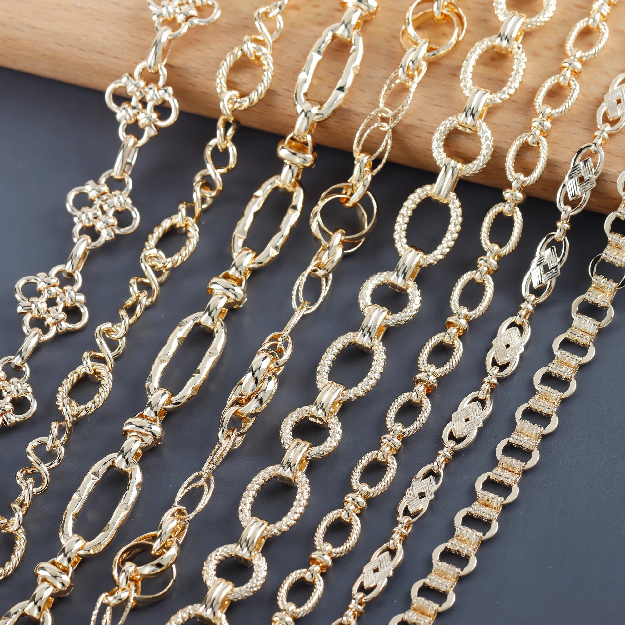 C230 GUFEATHER Vintage Copper Metal 18K Gold Plated DIY Necklace Chain for Women Jewelry Making Accessories in Bag